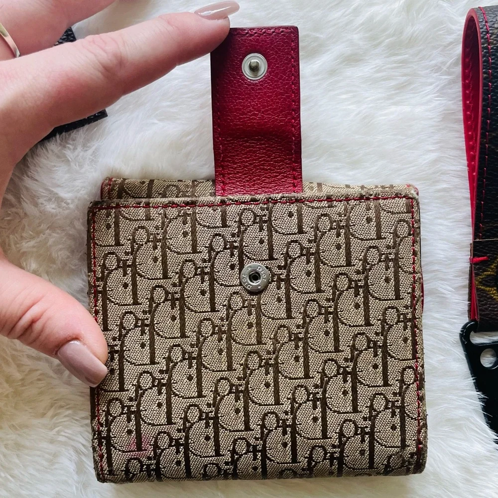 CHRISTIAN DIOR 🤍 Y2K 💙 DIORISSIMO CANVAS RASTA SADDLE WALLET ❤️ RARE 💛